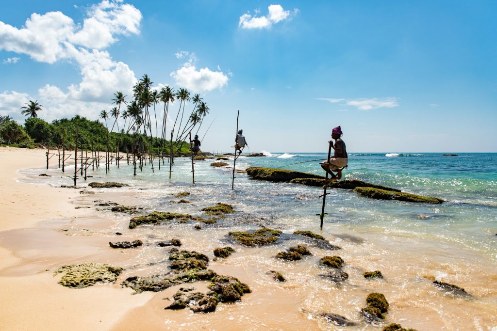 sri lanka fisherman on the beach
