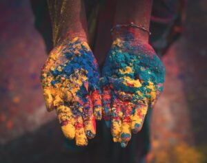 Hands of child in india
